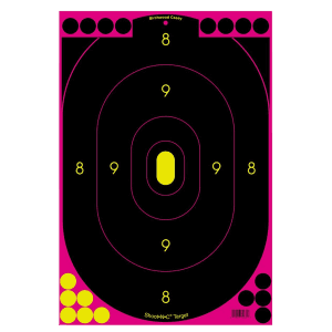 Birchwood Casey Shoot-N-C Reactive Oval Silhouette Targets  5 Pack (Black/Pink)