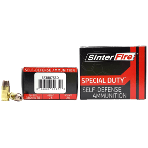 Sinterfire Special Duty 380 ACP 75 Grain Lead Free Frangible Hollow Point SF38075SD (Box)