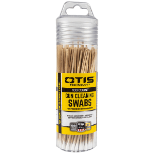Otis FG241100 Gun Cleaning Swabs CottonWood 6 Long 100 Includes Reusable Storage Tube