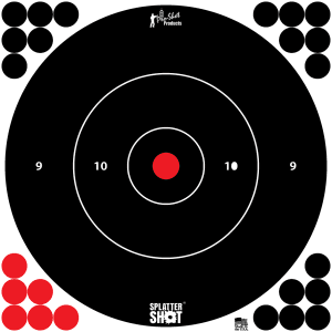 Pro-Shot 12 Bullseye Splattershot Paper Targets  12 Pack (Black/White)