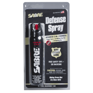 Sabre Magnum Self Defense Pepper Spray 8-10 ft Black Plastic