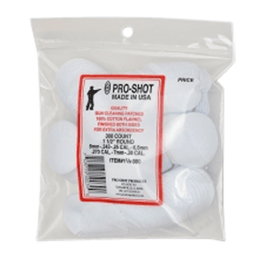 ProShot 112300 Cleaning Patches  6mm  .30 Cal 1.50 Round 100 Cotton Flannel 300 Pack