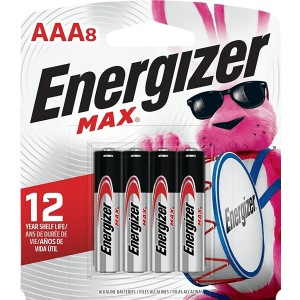 Energizer AAA Max Alkaline 1.5 Volt Batteries  8 Pack