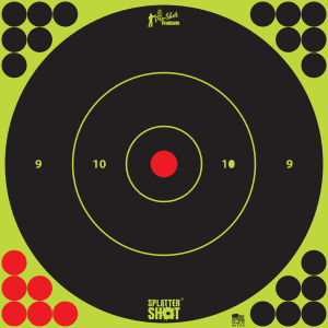 Pro-Shot Splattershot 12 Bullseye Paper Targets  5 Pack (Black/Green)