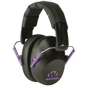 Walkers Game Ear Low Profile Folding Ear Muffs (Black/Purple)