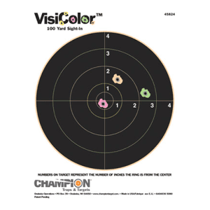 Champion Targets 45824 VisiColor Bullseye Paper Hanging PistolRifle 8.50 x 11 MultiColor Includes Pasters 10 Pack