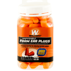 Walkers Game Ear Disposable Foam Ear Plugs 100 Count (Orange)
