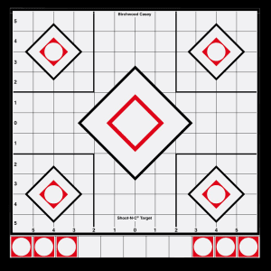 Birchwood Casey Shoot-N-C Reactive 5 Diamond Targets  5 Pack (White/Red)