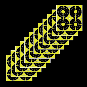 EZAim 15218 Splash Reactive Target SPOT Paper Hanging 12 x 12 BlackYellow 12 PK