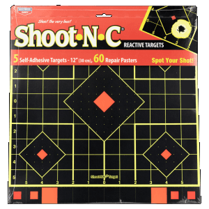 Birchwood Casey Shoot-N-C 12 Sight-in Reactive Diamound Targets  5 Pack (Black/Yellow)