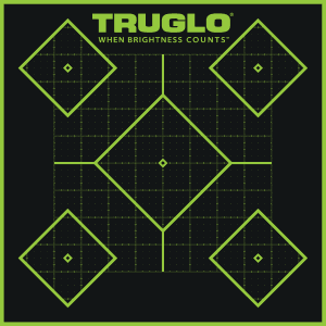 TRUGLO Tru-See Splatter 5-Diamound Paper Targets  6 Pack (Black/Green)