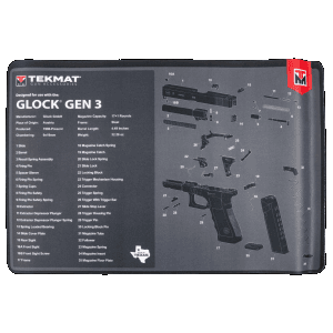 TekMat TEKR17For GlockG3 For Glock Gen 3  For Glock Gen3 Parts Diagram 11 x 17