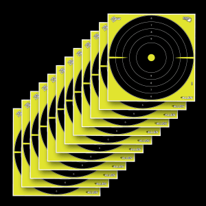 Allen Company EZ AIM 12 Splash Reactive Bullseye Targets  12 Pack (Black/Yellow)