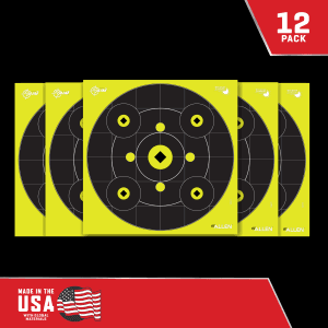 Allen Company EZ AIM Reactive Bullseye Gallery Targets  12 Pack (Black/Yellow)