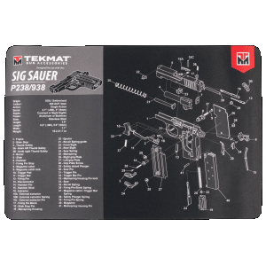 TekMat TEKR17SIGP238 Sig Sauer P238 Cleaning Mat Sig P238 Parts Diagram 11 x 17