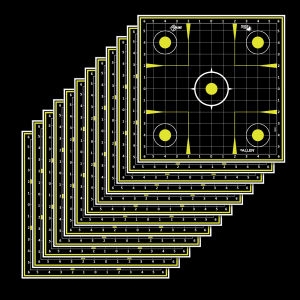 Allen Company EZ AIM Reactive Sight-In Targets  5 Pack (Black/Yellow)