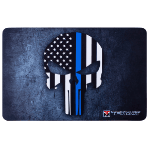 TekMat Punisher Blue Line Gun Cleaning Mat 17x11 Black White Blue