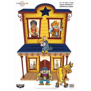 Birchwood Casey Pregame 12x18 Saloon Patrons Paper Targets  8 Pack (Multi-Color)