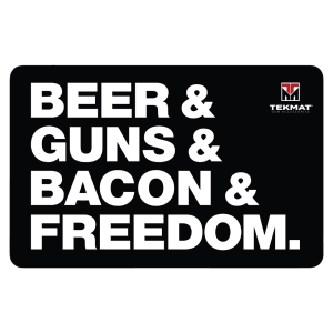 TekMat TEKR17BGBF Beer  Guns  Bacon  Freedom Cleaning Mat 11 x 17