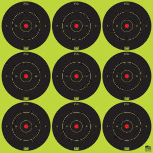 Pro-Shot Splattershot 2 Round Bullseye Paper Targets  12 Pack (Black/Green)
