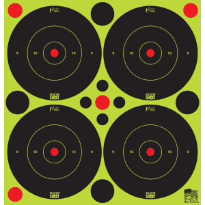 Pro-Shot Splattershot 3 Round Bullseye Paper Targets  144 Count (Black/Green)
