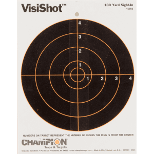 Champion Targets VisiShot 8 Bullseye Paper Targets  10 Pack (Black/White)