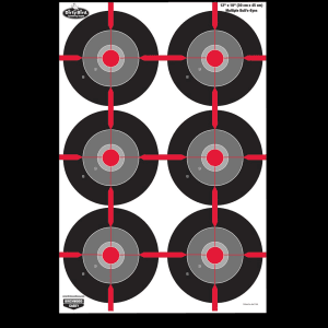 Birchwood Casey Dirty Bird 12x18 Multiple Bullseye Targets  8 Pack (Gray/Red)