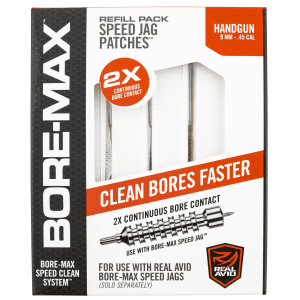 Real Avid AVBMPATCH4L BoreMax Speed Jag Patches Refill 9mm45 Cal Handgun 4L Synthetic 250 Per Box