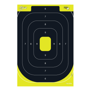 EZAim 15372 Splash Reactive Target IPSC Silhouette Paper Hanging 12.50 W X 18.25 H BlackYellow 8 Per Pkg