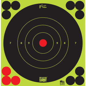 Pro-Shot Splattershot 6 Round Bullseye Paper Targets  72 Pack (Black/Green)