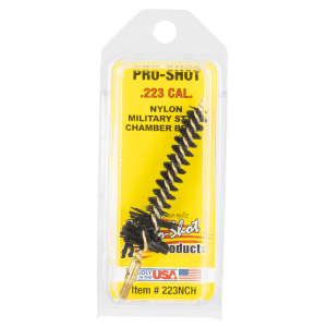 ProShot 223NCH Chamber Brush Military Style 223 Rem5.56x45mm NATO AR Platform 832 Thread Nylon Bristles Brass Core