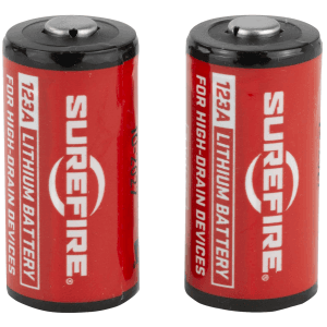 SureFire 123A Batteries 3.0V 1500mAh 2-Pack (Red/Black)