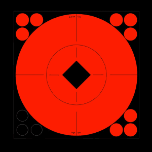 Birchwood Casey 8 Bullseye Diamond Spot Targets  8 Pack (Black/Red)