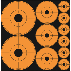 ProShot Peel Stick Target Dots 1/2/3 Black/Orange 10 Pack