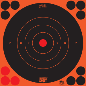 Pro-Shot Splattershot 8 Bullseye Paper Targets  6 Pack (Black/Orange)