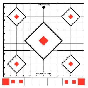 Birchwood Casey Stick-A-Bull 12 SightIn Targets  12 Pack (White/Red)