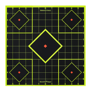 Birchwood Casey 34105 ShootNC Reactive Target 8 BlackYellow SelfAdhesive Paper PistolRifle Chartreuse 6 Targets Includes Pasters