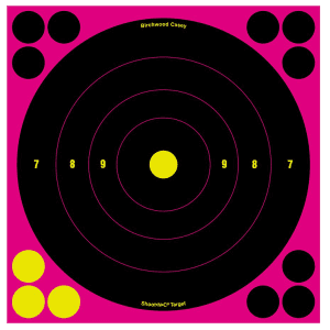 Birchwood Casey Shoot-N-C 8 Reactive Bullseye Targets  6 Pack (Black/Pink)