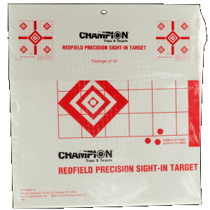 Champion Targets 47388 Redfield SightIn Diamond Paper PistolRifle 16 x 16 WhiteRed 10 Pk.