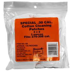 Southern Bloomer 130 Cleaning Patches 30 Cal Cotton 175 Per Bag