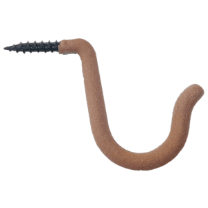 HME Accessory Hook Single Prong Rubber Coated Brown Steel