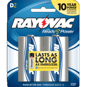 Rayovac D High Energy Alkaline Batteries (2 Pack)