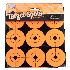 Birchwood Casey 2 Self-Adhesive Target Spots  90 Pack (Black/Orange)