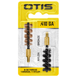 Otis FG541NB Bore Brush Set  410 Gauge Shotgun Firearm 832 Thread 2 Long BronzeNylon Bristles 2 Per Pkg