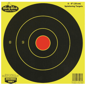 Birchwood Casey Dirty Bird 8 Bullseye Paper Targets  8 Pack (Black/Yellow)