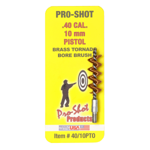 ProShot 4010PTO Tornado Bore Brush .40 10mm Cal Pistol 832 Thread Brass Spiral Wound Loop