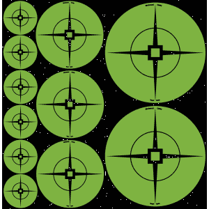 Birchwood Casey Target Spots Crosshair Bullseye Targets  60 Pack (Black/Green)