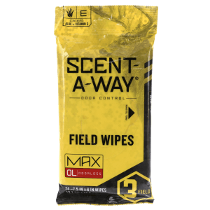 Hunters Specialties ScentAWay Max Field Wipes Odor Eliminator 24 Pkg