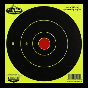 Birchwood Casey Dirty Bird 6 Bullseye Paper Targets  16 Pack (Black/Yellow)