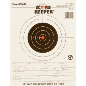 Champion Targets Score Keeper 50 Yard Bullseye Targets  12 Pack (White/Orange)